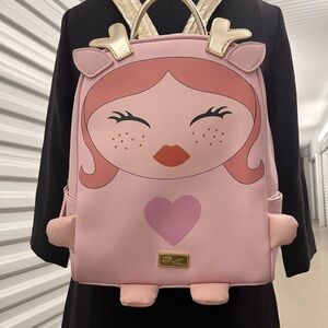 Betsey Johnson Pink Cartoon Heart Backpack